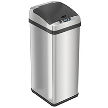 halo Stainless Steel Rectangular Extra-Wide Sensor Trash Can with AbsorbX Odor Control System, 13 Ga