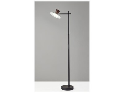 Adesso Elmore 56 Metal/Wood Floor Lamp with Round Shade (5181-01)