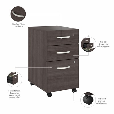 Bush Business Furniture Studio A 3-Drawer Mobile Vertical File Cabinet, Letter/Legal Size, Lockable, Storm Gray (SDF216SGSU-Z)