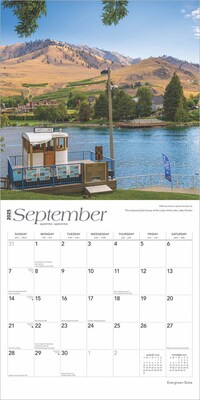 2025 BrownTrout Evergreen State Washington Places 12" x 12" Monthly Square Wall Calendar (9781975483074)