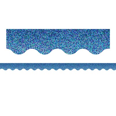 Teacher Created Resources Blue Sparkle Scalloped Border Trim, 35 ft., Blue, 6 Packs/Bundle (TCR8794-6)