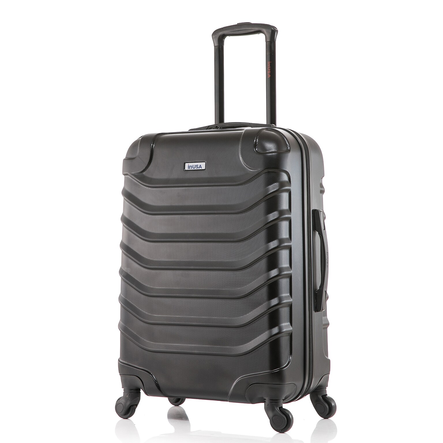 InUSA Endurance 25.39 Hardside Suitcase, 4-Wheeled Spinner, TSA Checkpoint Friendly, Black (IUEND00M-BLK)