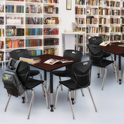 Regency Kee 30 Square Height Adjustable Classroom Table - Mahogany