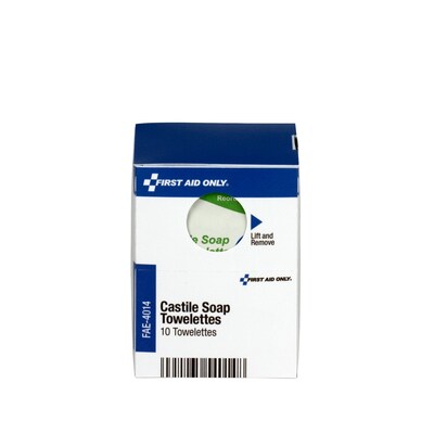 First Aid Only SmartCompliance Castile Soap Wipes Refill, 10/Box (FAE-4014)