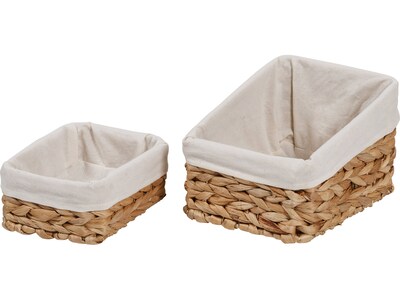 Honey-Can-Do Storage Baskets with Lids, Woven Water Hyacinth, Natural, 7-Piece Set (HMP-09359)