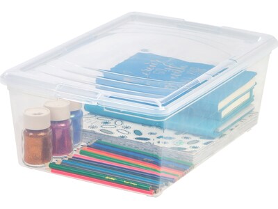 Iris 13.5 Qt. Lift Off Lid Storage Tote, Clear (MCB-S)