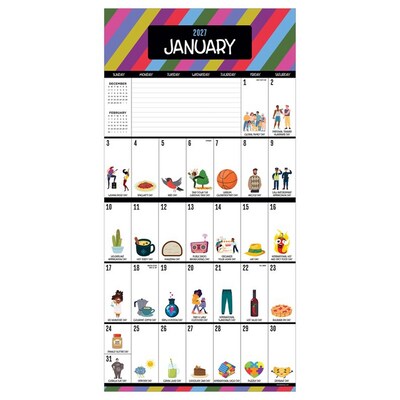 2027 TF Publishing Every Days A Holiday 12 x 12 Monthly Wall Calendar, Multicolored (27-1108)