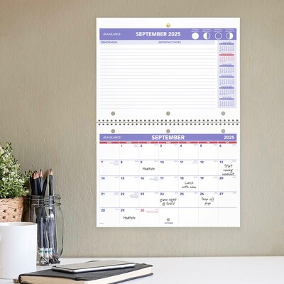 2026-2027 AT-A-GLANCE 11 x 8 Academic Monthly Desk or Wall Calendar, Purple/Red (SK16-16-27)