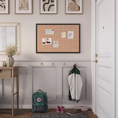 U Brands Fashion Cork Bulletin Board, Black Frame, 3 x 2 (2884U00-01)