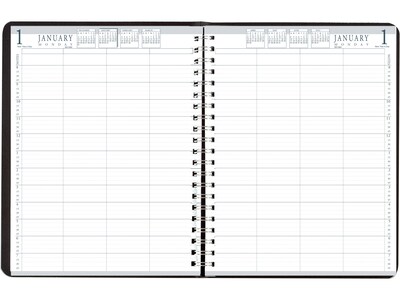 2025 House of Doolittle 8.5 x 11 Daily 8-Person Group Practice Planner, Faux Leather Cover, Black