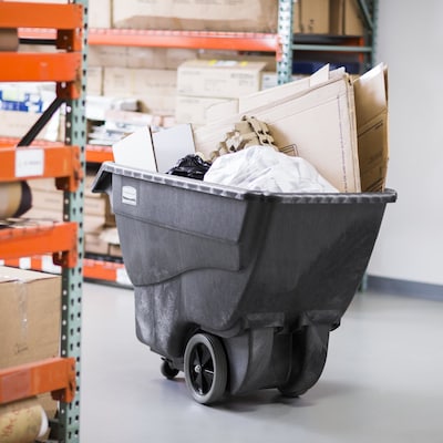 Rubbermaid Commercial Cube Truck, 600 lb. Capacity, Black (FG101100BLA)