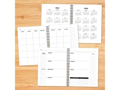 Willow Creek 9" x 11" Weekly & Monthly Planner, Paper Cover, Charcoal Gray (49167)