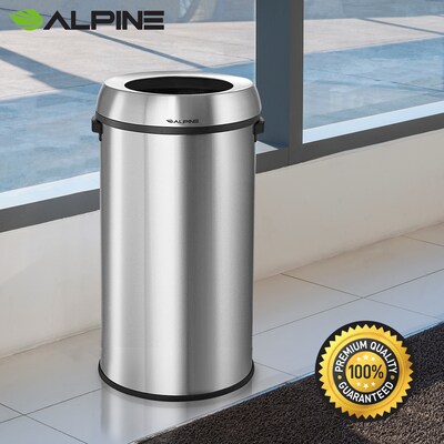 Alpine Industries Stainless Steel Trash Can, 17 Gallon (470-65L)