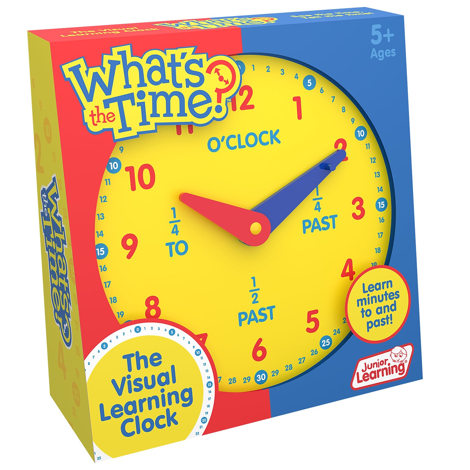 Junior Learning Whats the Time Geared Clock, Multicolored (JRL718)