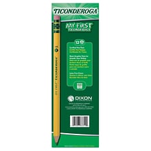 Ticonderoga My First Ticonderoga Wooden Pencils, No. 2 Medium Lead, Dozen (33312)