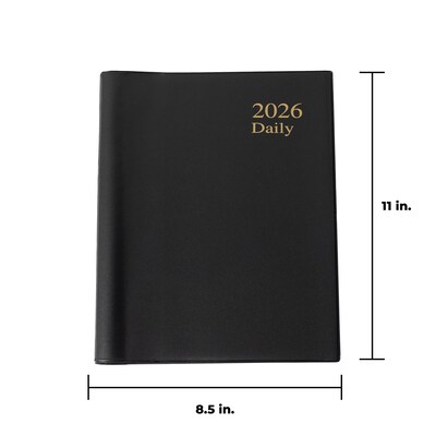 2026 Medical Arts Press® 8 1/2 x 11 4 Column Daily Appointment Log, Black (3111526)