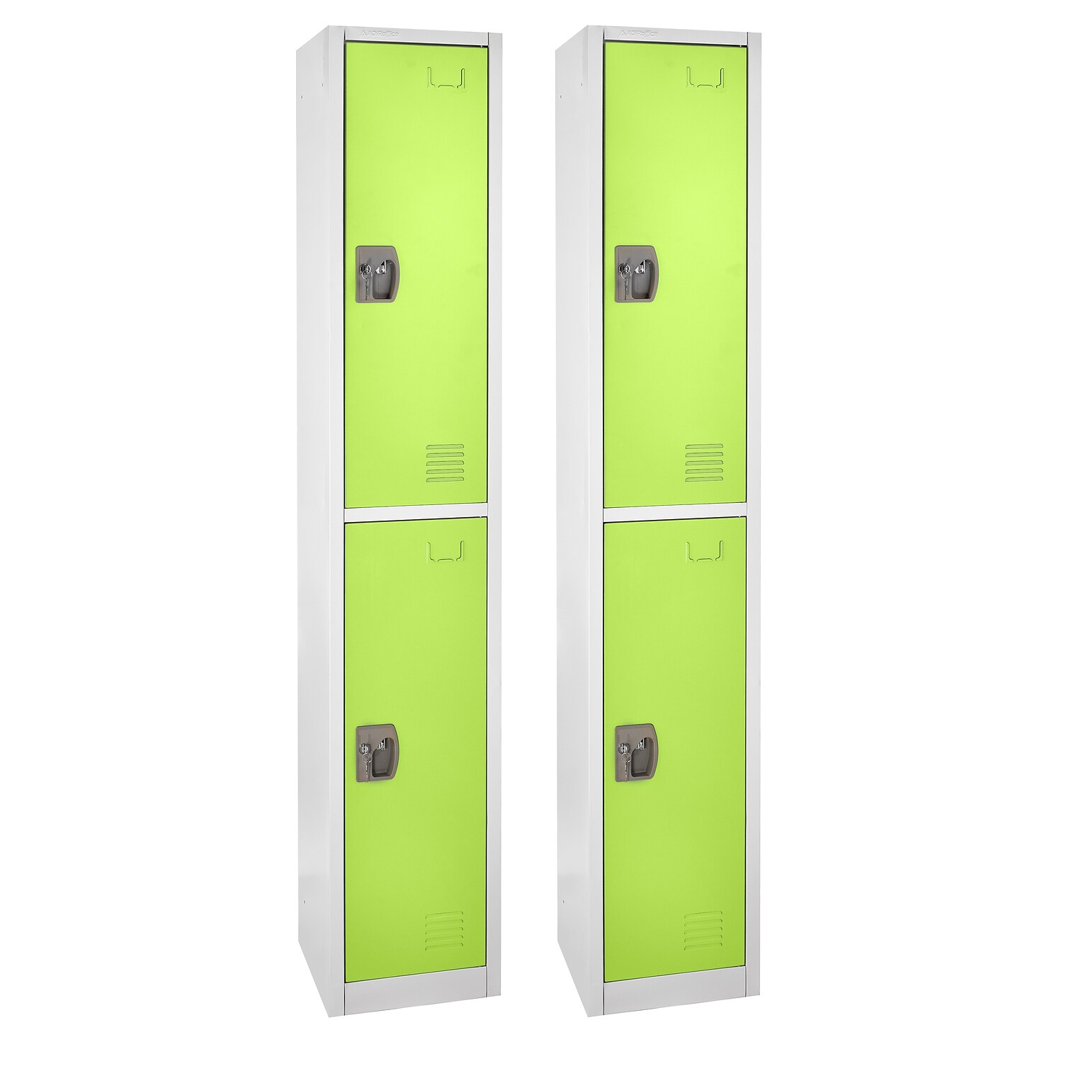 AdirOffice 72 2-Tier Green Storage Locker, 2/Pack (629-202-GRN-2PK)