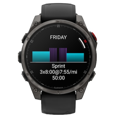 Garmin Fenix 8 Pro Multisport Smart Watch, GPS, 47mm, Titanium Case, Carbon Gray DLC/Pebble Gray, Silicone Band (GRM0319800)