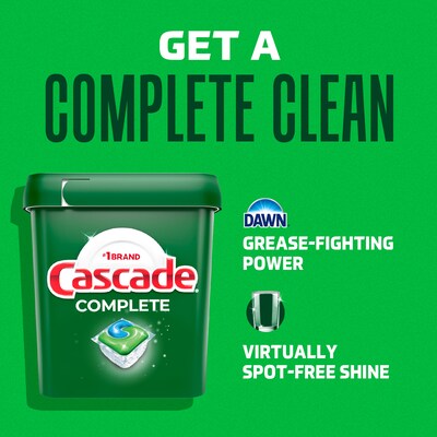 Cascade Complete ActionPacs Dishwashing Detergent Pacs, Fresh Scent, 55 Pacs/Pack (55196/60810)