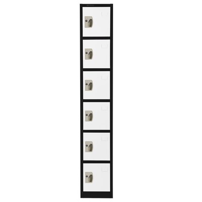 AdirOffice 72" 6-Tier Black and White Storage Locker (ADI629-206-B-W)