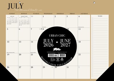 2026-2027 Willow Creek 17 x 12 Academic Monthly Desk Calendar, Urban Chic (64696)