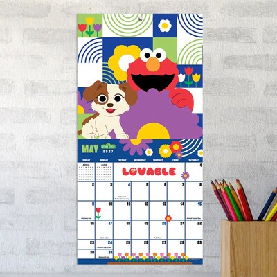 2027 TF Publishing Sesame Street 7" x 7" Monthly Wall Calendar, Multicolored (27-2108)