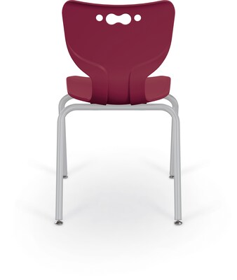 MooreCo 18" Hierarchy Student Chair with 4 Legs, Maroon/Platinum Base (703673562607)
