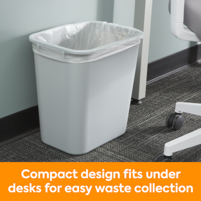 Coastwide Professional™ Indoor Trash Can Without Lid, Gray Soft Molded Plastic, 7 Gallon (CW56431)