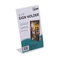 Nu-Dell Clear Plastic Sign Holder, Desktop, 4" x 6", Clear Plastic (NUD35446)