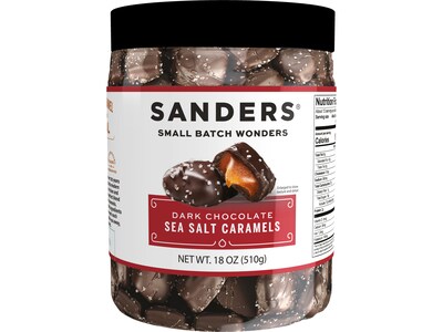 Sanders Small Batch Wonders Dark Chocolate Sea Salt Caramels, 18 Oz. (30987)