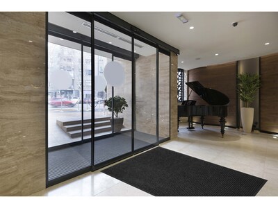 M + A Matting WaterHog Squares Fashion Commercial Wiper/Scraper Entrance Floor Mat,  6 x 12, Charcoal (28054612170)