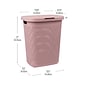 Mind Reader 13.21-Gallon Hamper with Lid, Plastic, Pink (50HAMP-PNK)