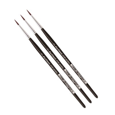 da Vinci TOP-ACRYL Oil and Acrylic Synthetic Bristle Red-Brown Round Brush, 3 Brushes/Pack (DVXVA7785K2-3)
