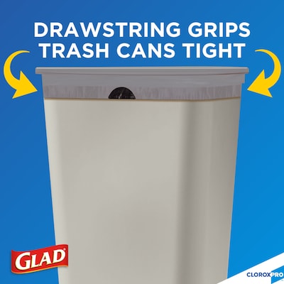 CloroxPro Glad ForceFlex 13 Gallon Tall Kitchen Trash Bag, 23.75" x 24.88", Low Density, .72 mil, Gray, 100/Box (70427)