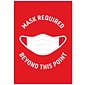 Avery Surface Safe "Mask Required Beyond This Point" Preprinted Wall Decals, 7" x 10", Red/White, 5 Pack (83177)