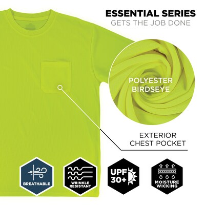 Ergodyne GloWear 8092 High Visibility Short Sleeve T-Shirt, Lime, Medium (21793)
