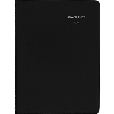 2026 AT-A-GLANCE DayMinder 8" x 11" Weekly Appointment Book, Faux Leather Cover, Black (G520-00-26)