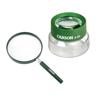 CARSON BigEye 2x Round Handheld Magnifier & BugLoupe 4.5x Stand Magnifier, 2/Pack (KITCSNMAG02)