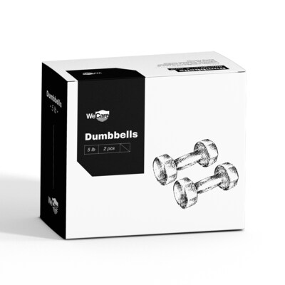 WeCare Fitness Neoprene Coated 5 Lbs Dumbbells for Non-Slip Grip 2/Set WDN100003)