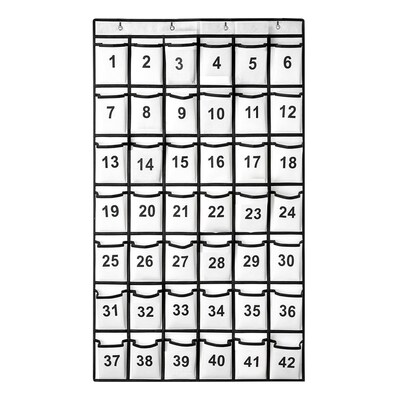 Kore Design Non-Woven Fabric Hanging Classroom Cell Phone Organizer, 43.8 x 25.7 x 0.5, White (KD