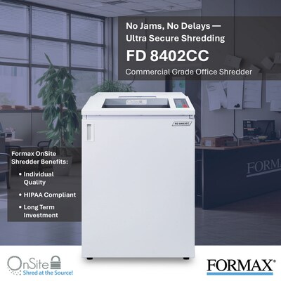 Formax OnSite Office 8402CC 26-Sheet Cross-Cut Commercial Shredder (FD8402CC)