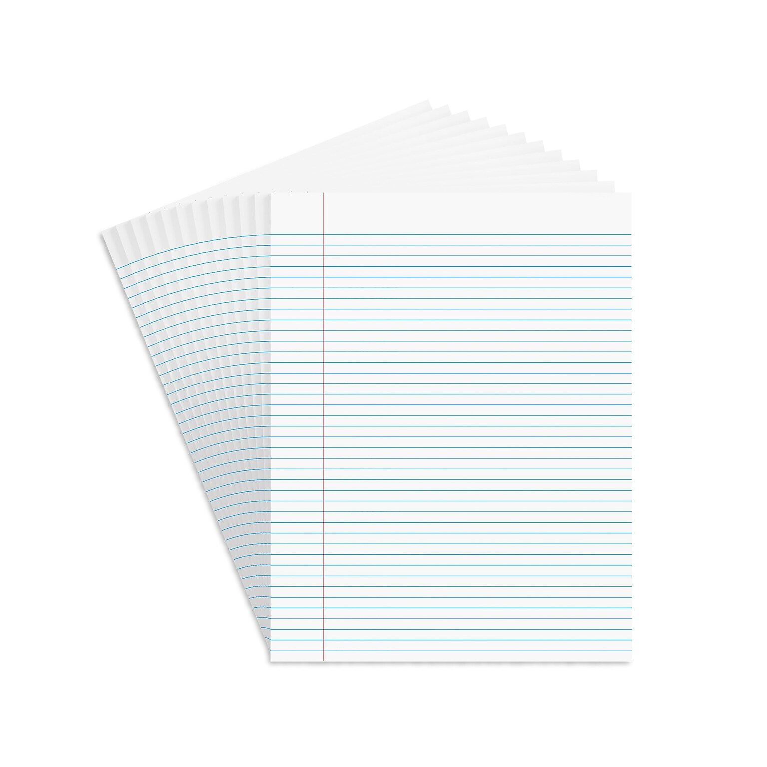 STAPLES Notepads, 8.5” x 11”, Narrow Ruled, White, 50 Sheets/Pad, 12-Pack