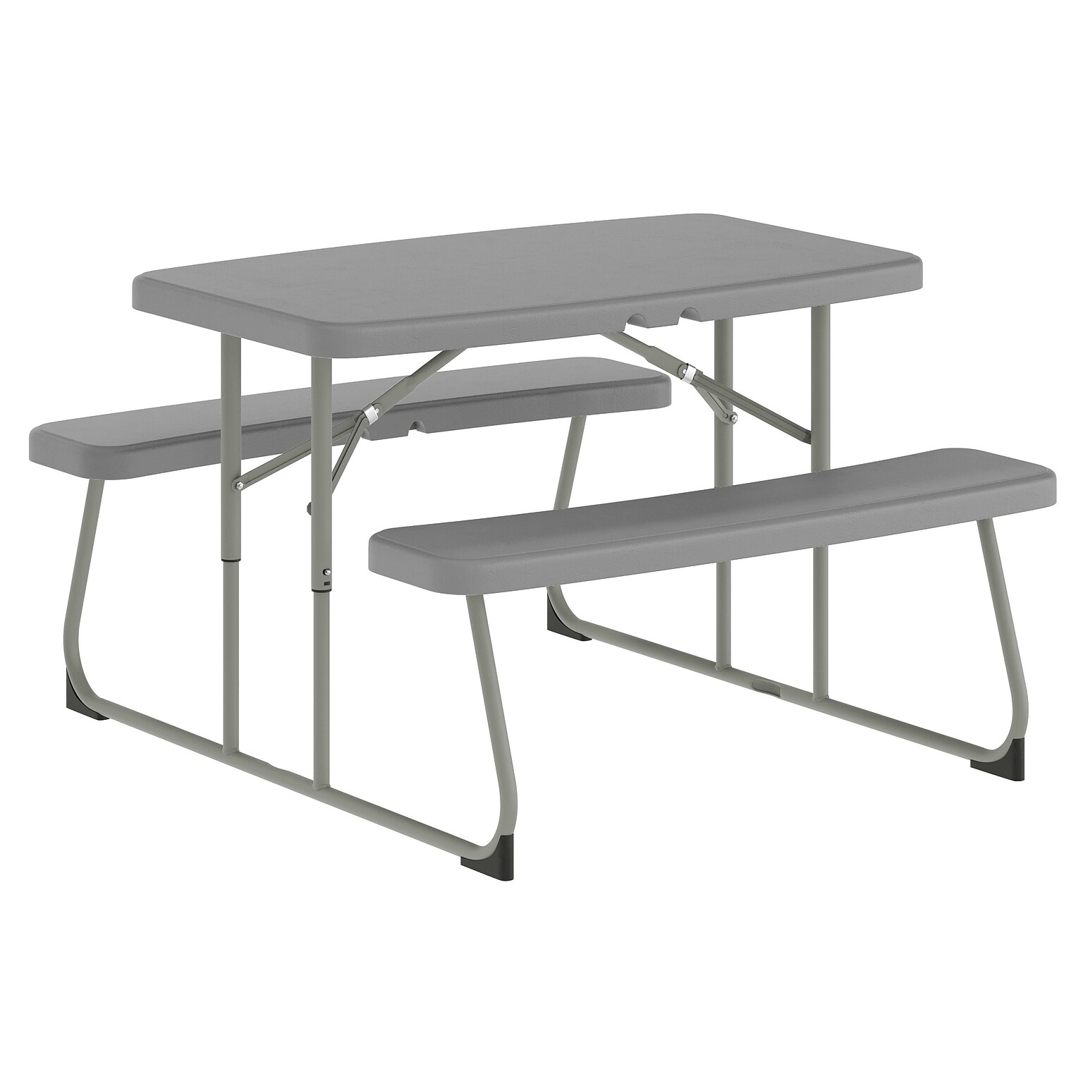 Flash Furniture Paige Rectangular Folding Kids Picnic Table and Benches, 32.625 x  37.5, Gray (RBEBB2432FD2GY)