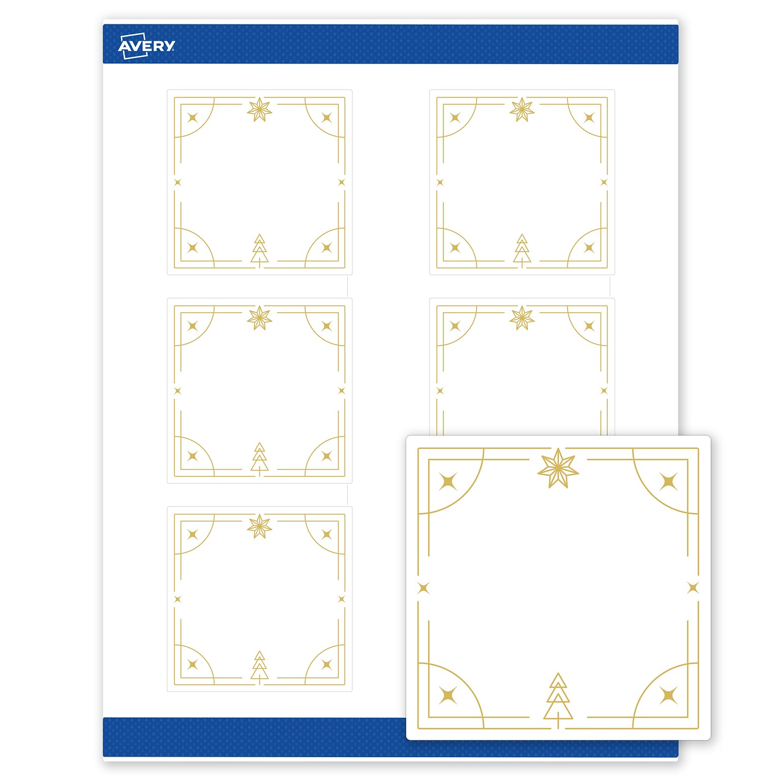 Avery Square Multipurpose Labels, 3 x 3, White, 60/Pack (19479370643)