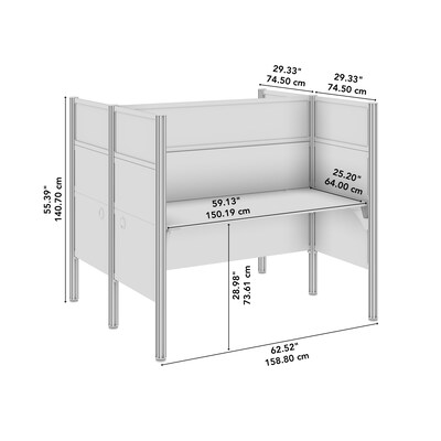 Bush Business Furniture ProBiz 55"H x 63"W Cubicle Workstation, White (100871DG-17)