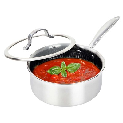 Brentwood 3-Qt. Saucepan With Glass Lid, Stainless Steel (B-SPH20L)