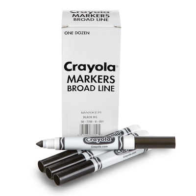 Crayola Bulk Markers, Conical Tip, Black, 12/Pack, 3 Packs/Bundle (BIN587700051-3)