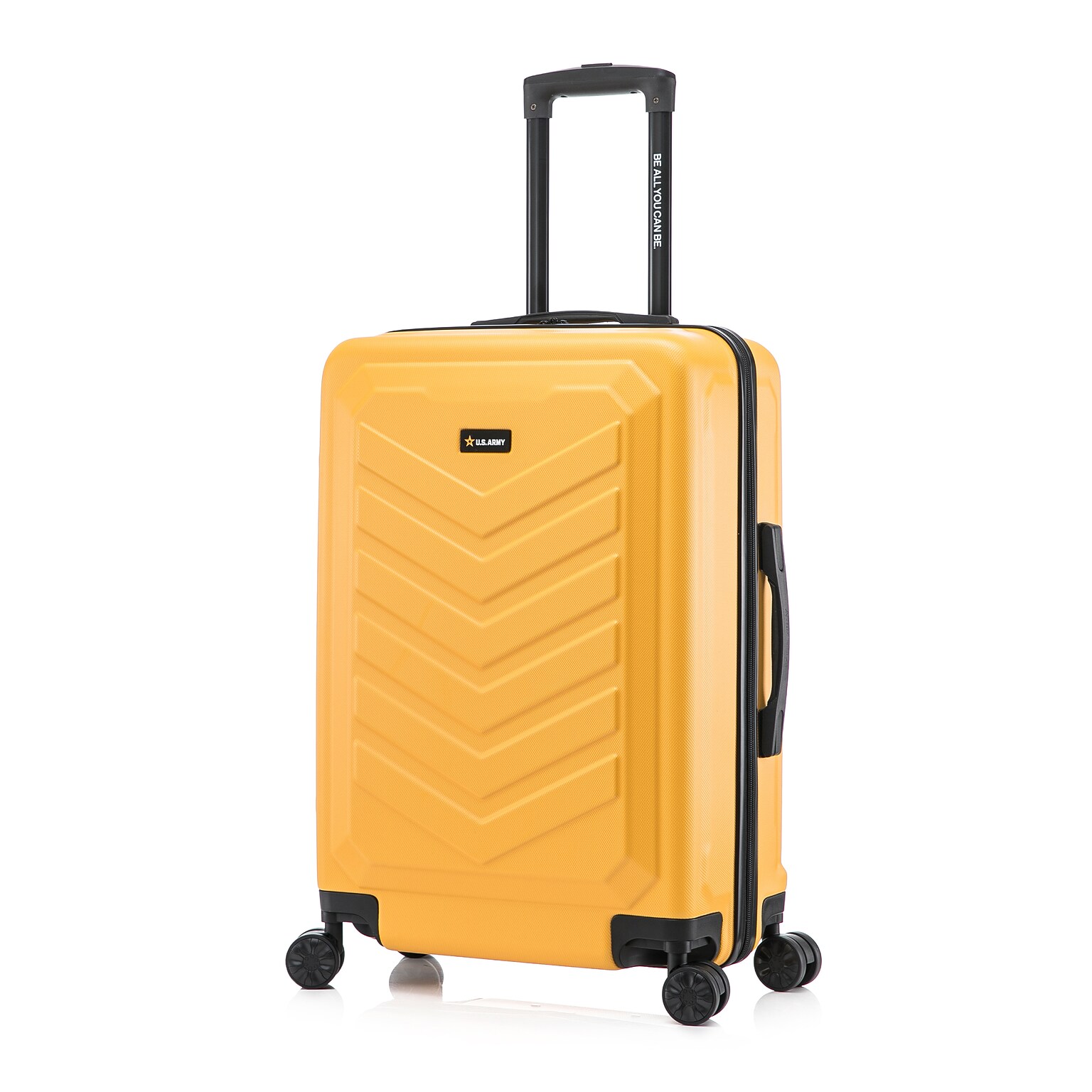US Army FOX 25.79 Hardside Suitcase, 4-Wheeled Spinner, TSA Checkpoint Friendly, MUSTARD (USLFOX00M-MUS)