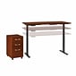 Bush Business Furniture Move 60 Series 72"W Electric Height Adjustable Standing Desk with Storage, Hansen Cherry (M6S006HC)