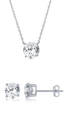 Swarovski SS & Crystal Post Earring/Necklace Set